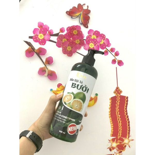 Dầu gội xả bưởi 500ml CatChy 2-1 dưỡng tóc thúc đẩy quá trình mọc tóc và giảm rụng tóc