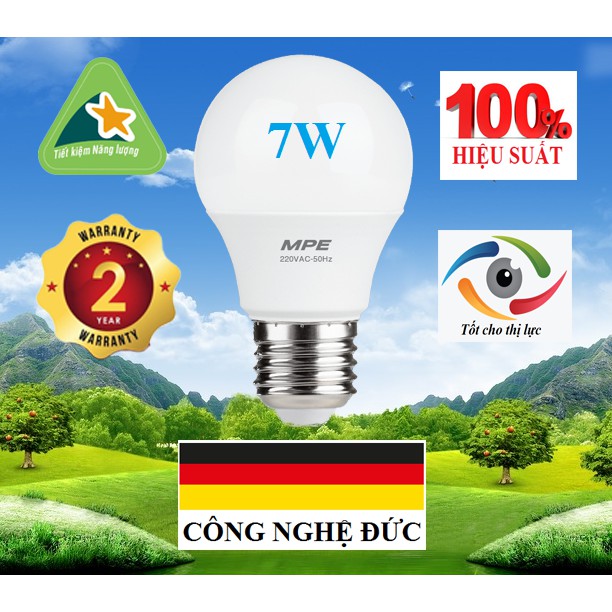 ĐÈN LED BULB 7W MPE TRẮNG / VÀNG