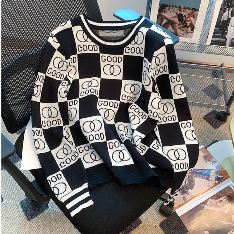 Áo Len Dài Tay Cổ Tròn Form Rộng Thời Trang Thu Đông Mới