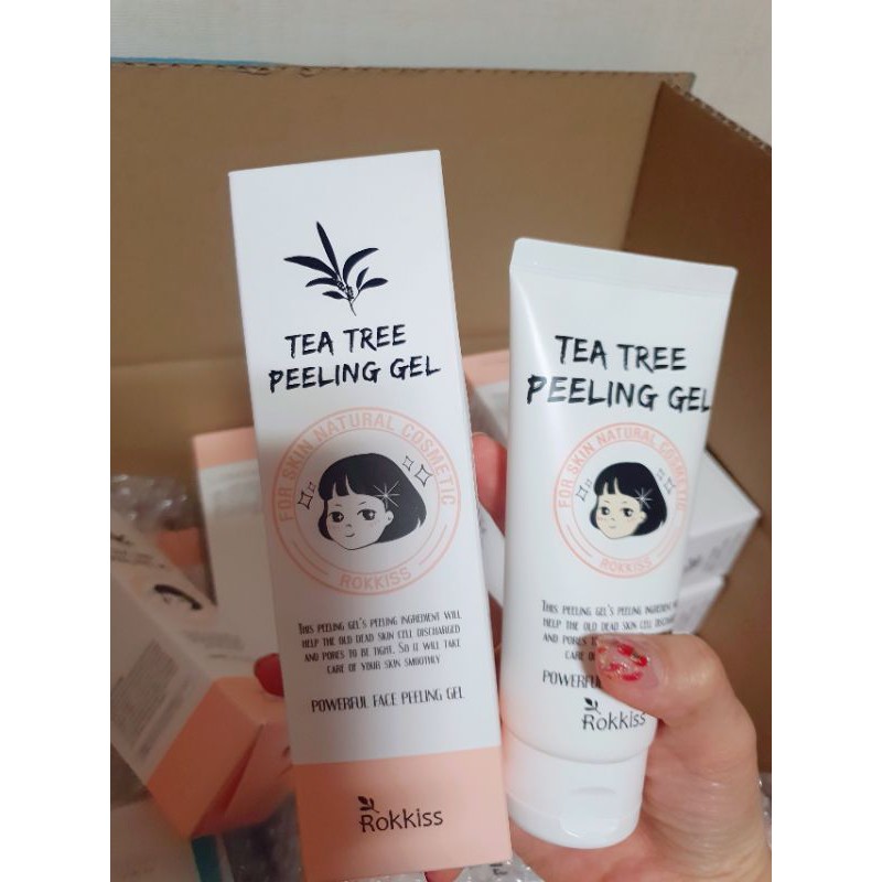 Tẩy da chết cô gái Tea tree peeling gel rokkiss Hàn Quốc