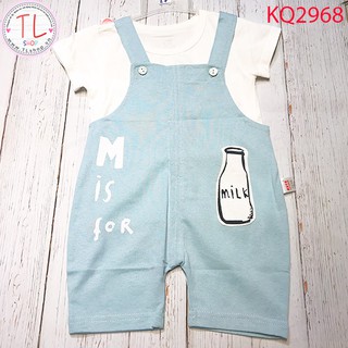 Thời trang trẻ em - Bộ quần yếm có áo cho bé hình bình Milk - Quần áo bé trai - Bộ bé trai - Quần áo bé gái - Bộ bé gái