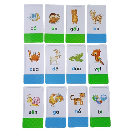 Flashcard - 42 Thẻ Chữ Cái Và Chữ Ghép Đánh Vần Tiếng Việt - 1 bộ