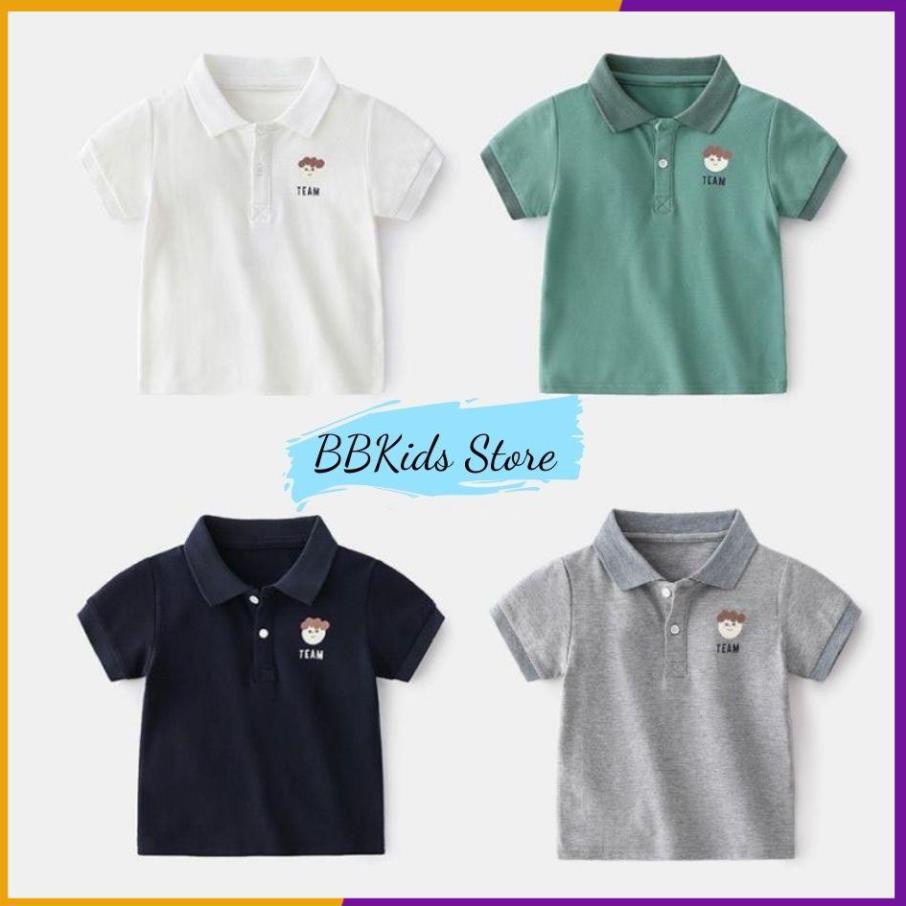 Áo polo bé trai cotton mềm mịn, áo thun có cổ bé trai từ 10kg|BBkids Store