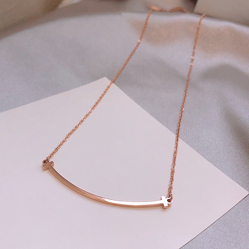 Dây Chuyền Thép Titan Mạ Vàng 18k Mặt Cười Đơn Giản Thời Trang