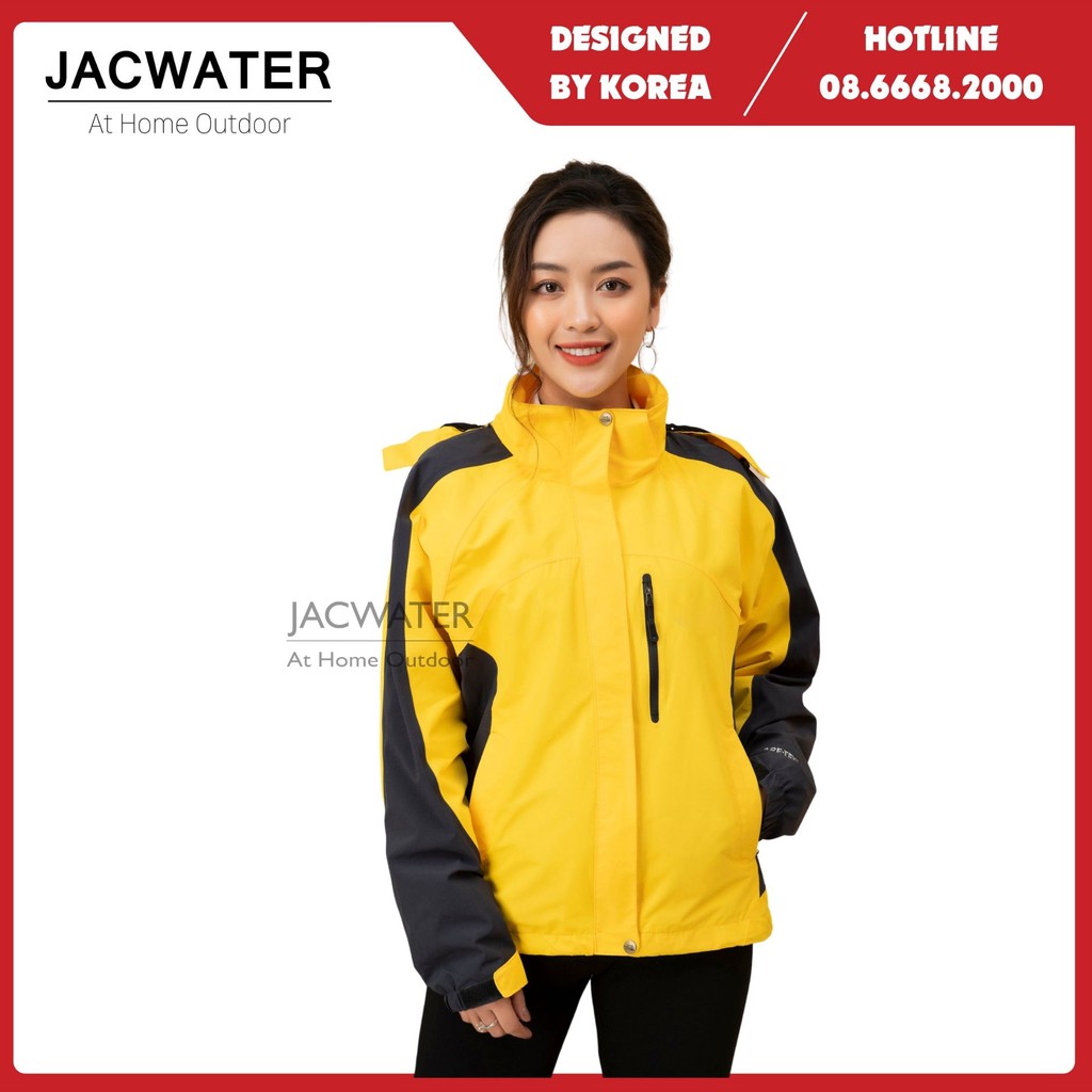 Áo khoác gió nam nữ 2 lớp chống nắng nước form rộng, phối màu du lịch thể thao JACWATER V350