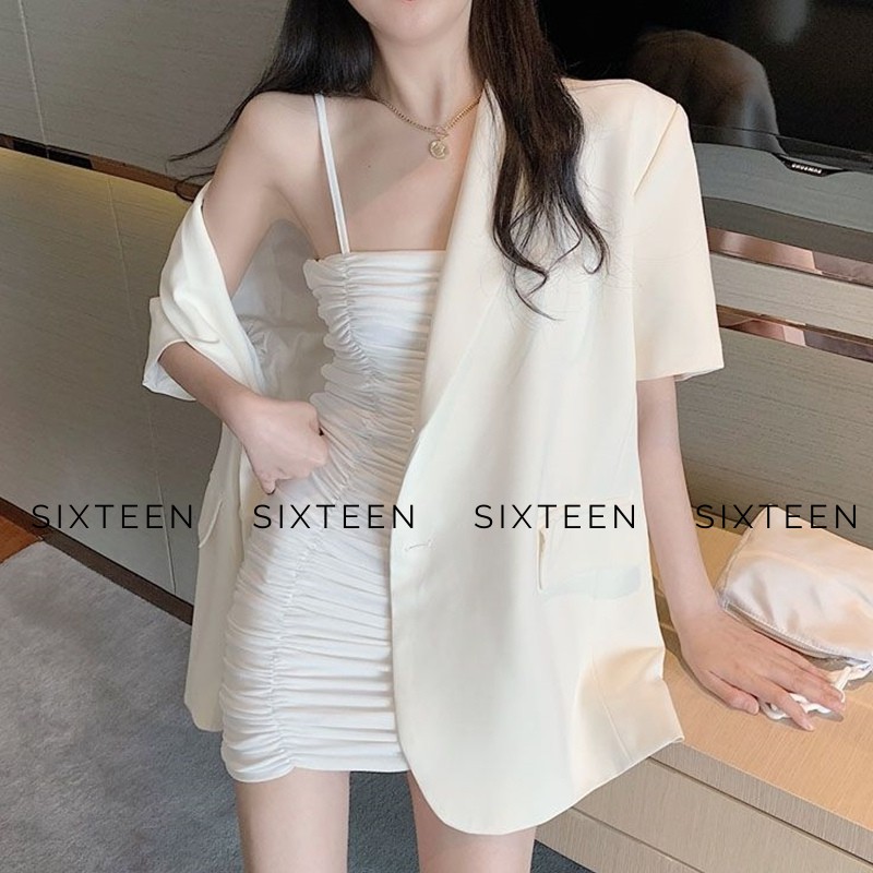 Váy Hai Dây Trơn Trắng , Đầm Hai Dây ôm Body Quyến Rũ SIXTEEN. | BigBuy360 - bigbuy360.vn