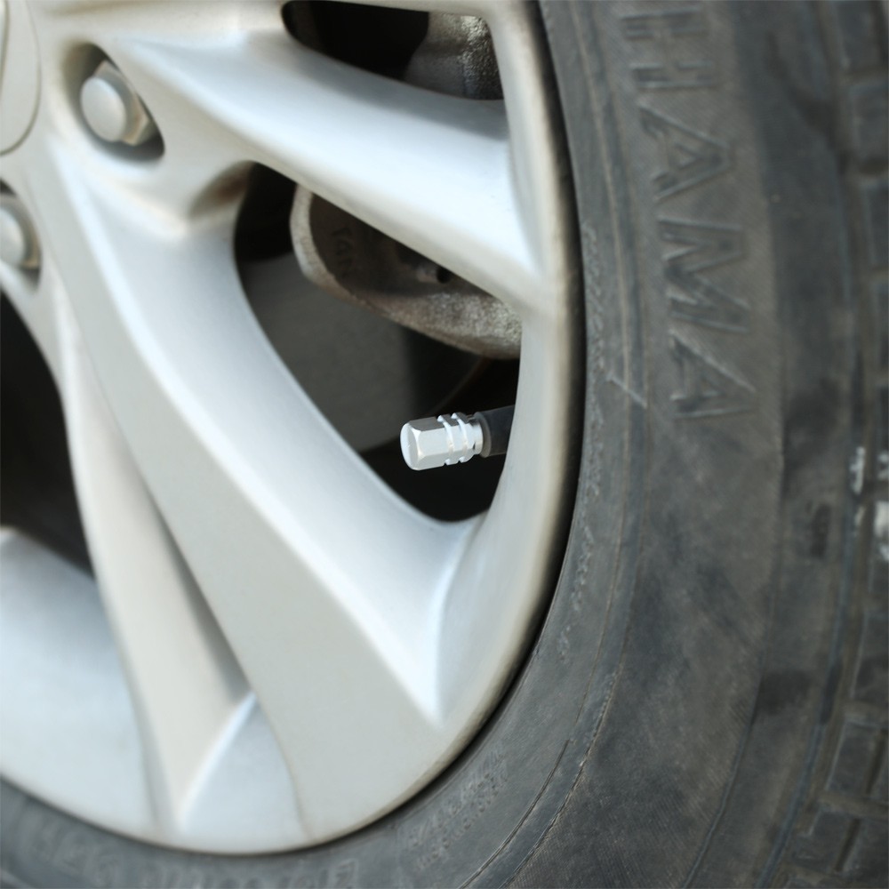 Set 4 nắp van bánh xe hơi 5 màu bằng hợp kim nhôm