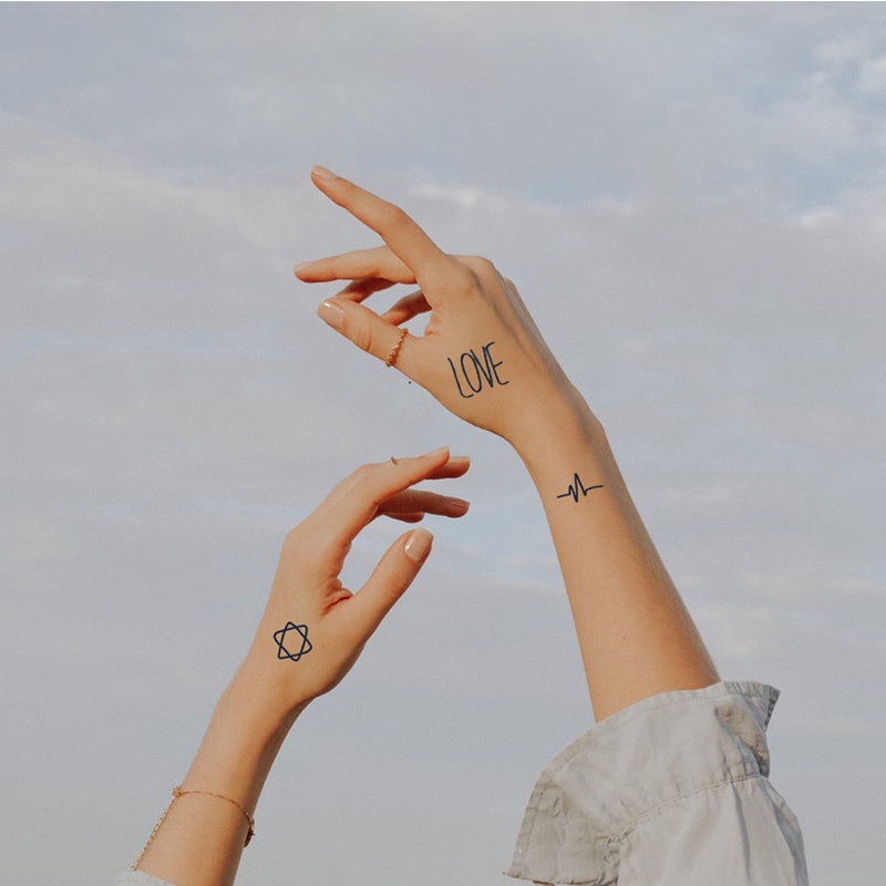 Hình Xăm Dán Tạm Thời Chống Thấm Nước Lâu Trôi Họa Tiết Hoạt Hình Phong Cách Hàn Quốc