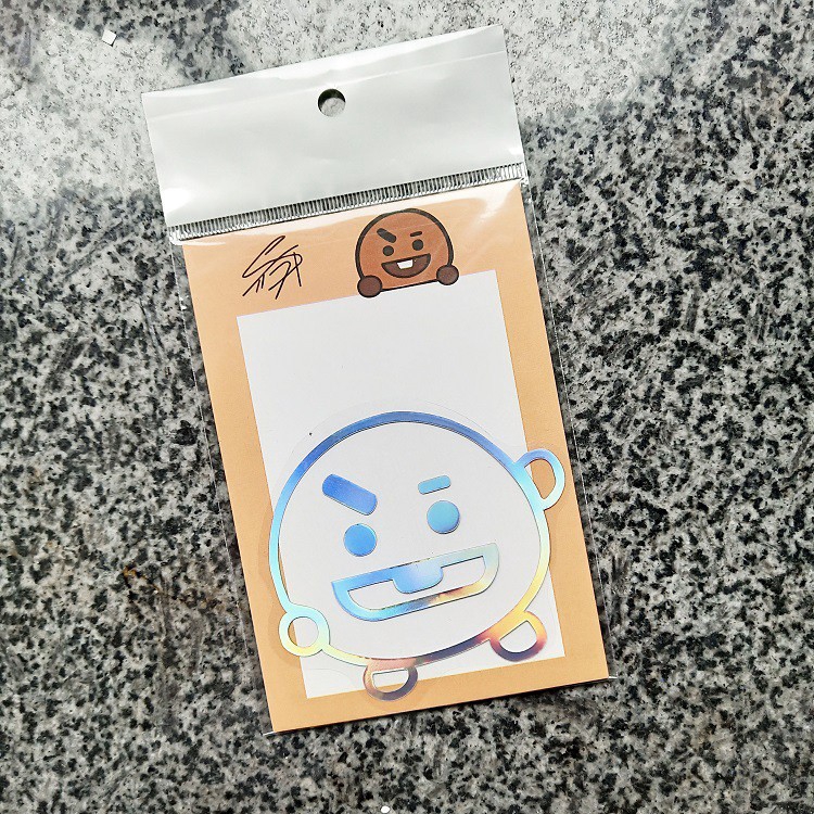 BT21 BTS laser nhiều màu sắc dán điện thoại di động