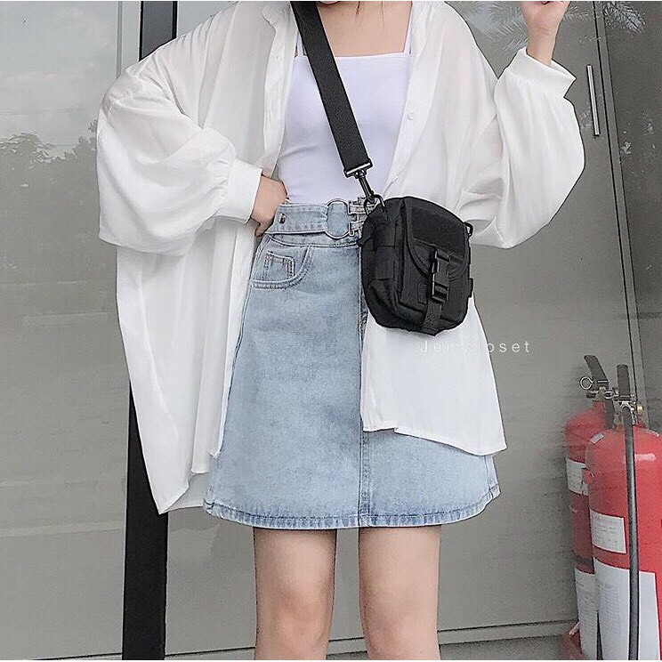 [ Mã FAMAYWA2 giảm 10K đơn 50K] Áo sơ mi trắng tay bồng oversize jem closet / áo sơ mi trắng học sinh form rộng