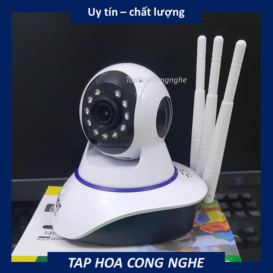 Camera ip app Yi iot chuyên wifi 3 râu trong nhà 1080P ko hỗ trợ cổng LAN , khe thẻ nhớ trên đầu camera, kết nối wifi 5G