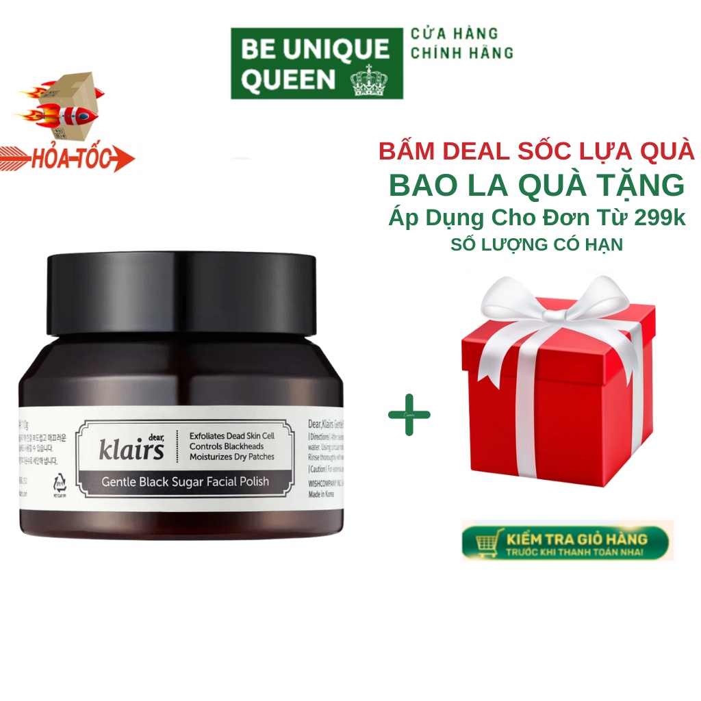 Tẩy Tế Bào Da Chết Dear Klairs Gentle Black Sugar Facial Polish 110g Chính Hãng Hàn Quốc