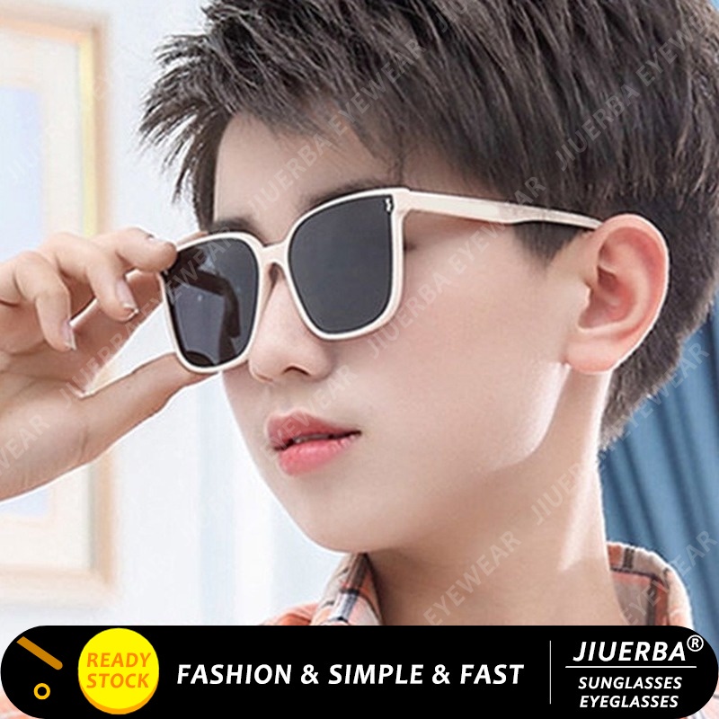 (JIUERBA) Kính Râm Chống Tia UV Gọng Vuông Đơn Giản Thời Trang Bảo Vệ Cho Bé Trai Và Bé Gái