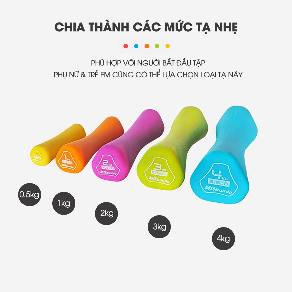 Tạ tay đơn 2kg tập thể hình cao cấp MDBuddy MD2021