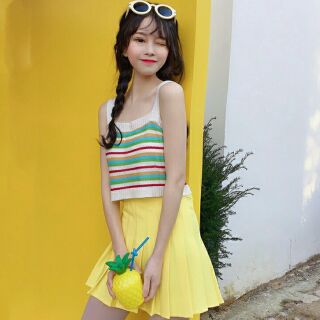 Áo len 2 dây sọc ngang Hàn Quốc