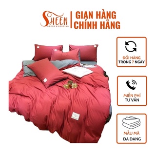 Bộ chăn ga gối cotton tici hoạt tính Sheen bedding,nhiều màu mới nhất - COTTON TC