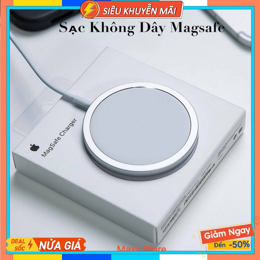 Sạc không dây iphone 15W - Sạc Không Dây Magsafe Cao Cấp Apple Hỗ Trợ Sạc Không dây