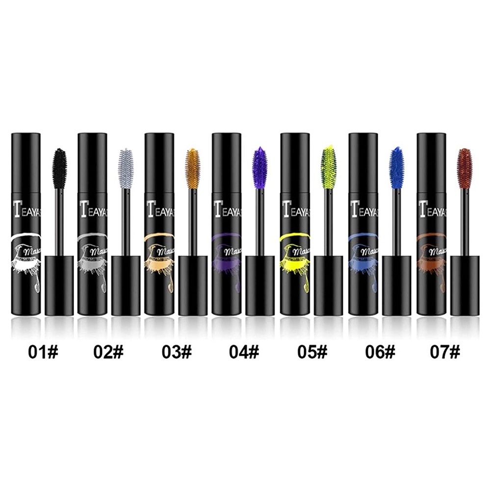 Mascara Nhiều Màu Sắc Làm Dày Và Dài Mi Chống Thấm Nước Lâu Trôi Màu Cam Đỏ Xanh Lá Vàng YR