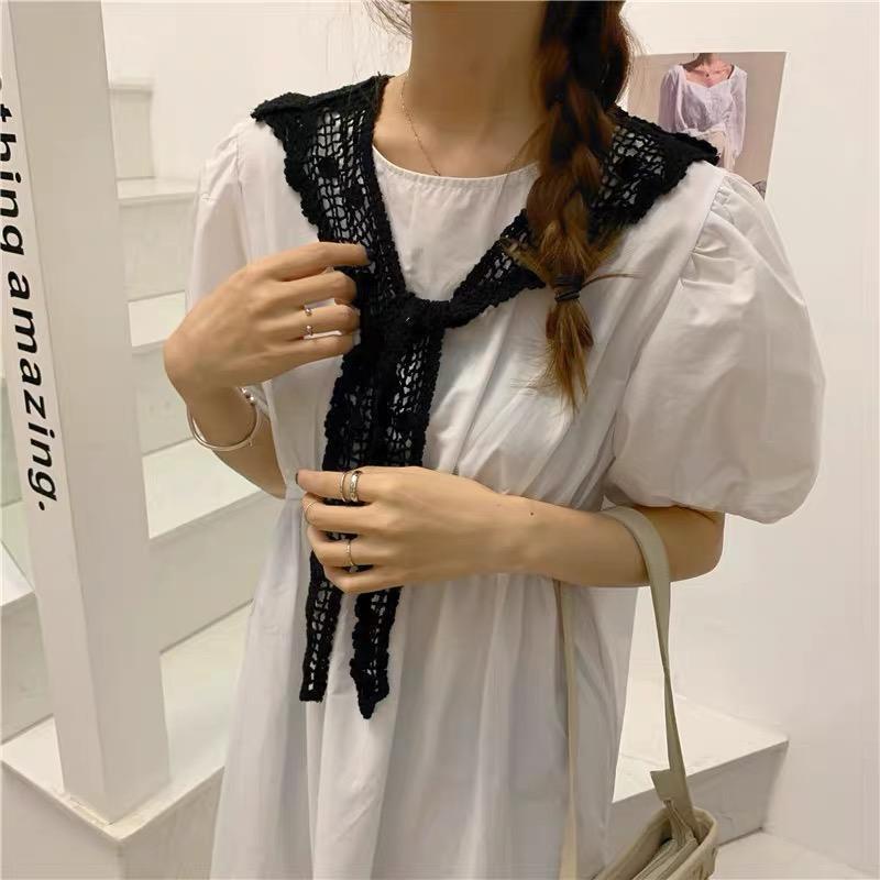 VN770 JinYi Khăn choàng nữ len đan móc tạo điểm nhấn cho váy áo siêu xinh chất len mềm mịn