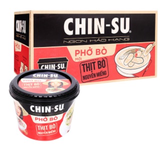 THÙNG 12 HỘP PHỞ BÒ CHIN-SU THỊT BÒ NGUYÊN MIẾNG 132G