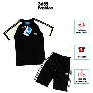 Bộ quần áo thể thao nam thun cao cấp, bộ adidas nam mùa hè năng động, thoải mái