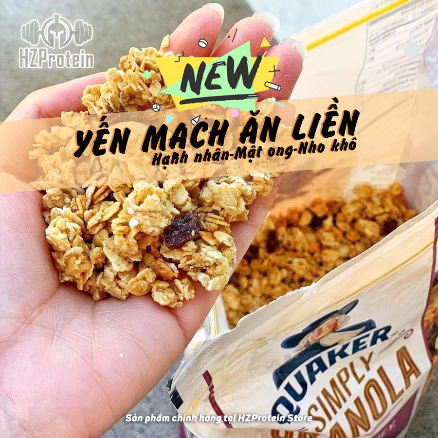 [HSD MỚI NHẤT] QUAKER SIMPLY GRANOLA  - NGŨ CỐC YẾN MẠCH ĂN KIÊNG, TIỆN LỢI, YẾN MẠCH MIXED NHO KHÔ, HẠNH NHÂN, MẬT ONG