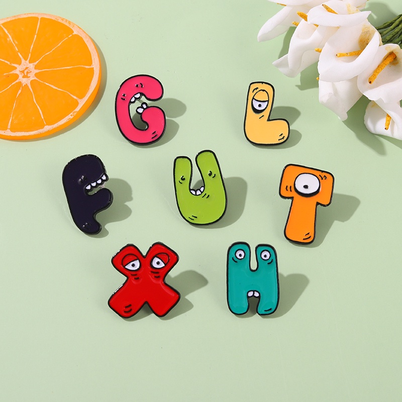 Ghim cài áo hình chữ cái tiếng anh độc đáo 26 kiểu tùy chọn