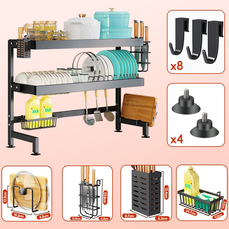 Kệ đựng bát đĩa 2-3 Tầng Trên Bồn Rửa Bát Cao Cấp Đa Năng Kệ Để Bát Đa Năng Thông Minh Giá Để Đồ Chén Đĩa