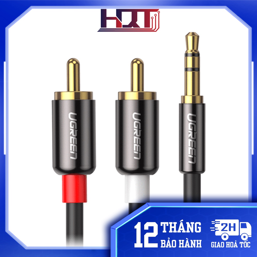 Dây Audio 3.5mm ra 2 đầu RCA (Hoa sen) UGREEN AV116 - Hàng chính hãng