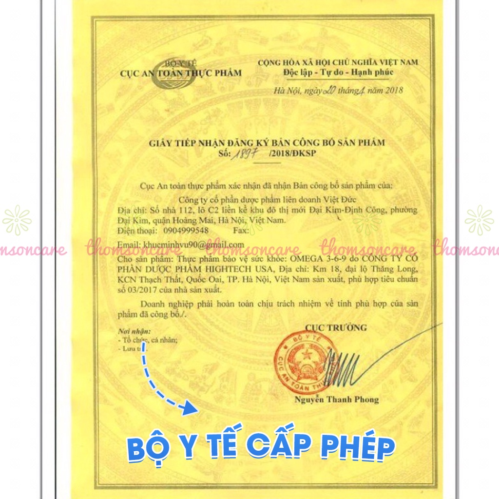 Bổ sung Omega 3 6 9 Ultra hàm lượng cao - từ dầu hoa anh thảo, Vitamin E giúp sáng mắt, đẹp da - Hộp 100 viên
