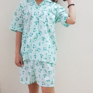 Bộ PIJAMA đùi kate Thái.