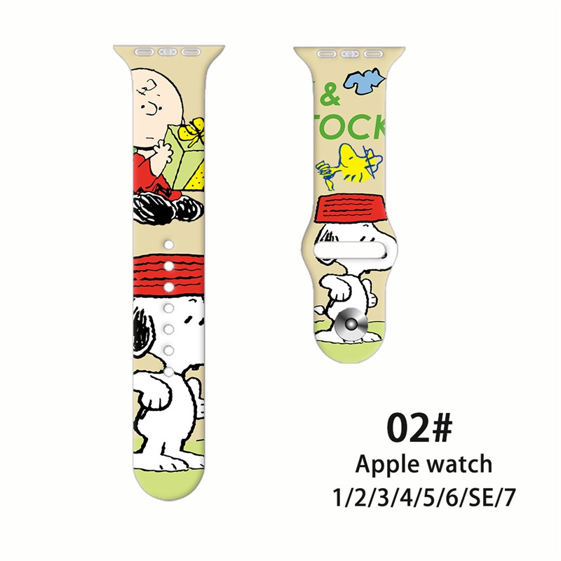 Dễ Thương Dây Đeo Mềm Hình snoopy Đáng Yêu Cho Đồng Hồ Thông Minh apple watch series 7 / 6 / 5 / 4 / se / 3 / 2 / 1
