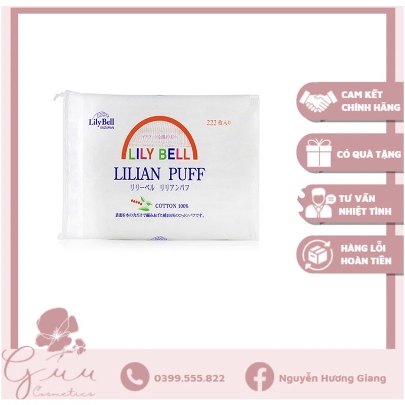 Bông tẩy trang Lily Bell Lilian Puff 222 miếng