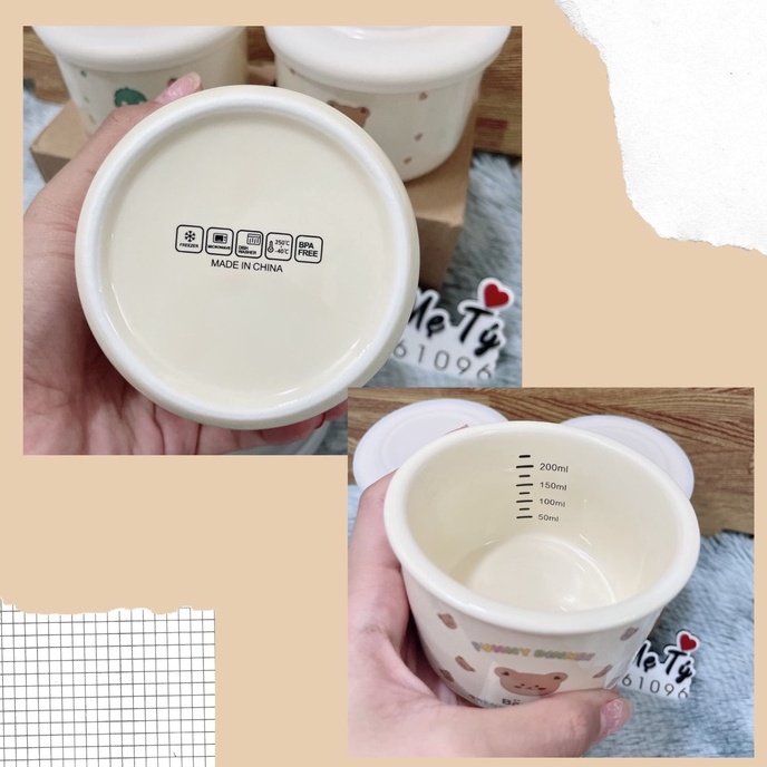 Bát / chén ăn dặm GỐM SỨ Bar rot / Hũ trữ ăn dặm gốm sứ cho bé CERAMIC BOWL BARROT