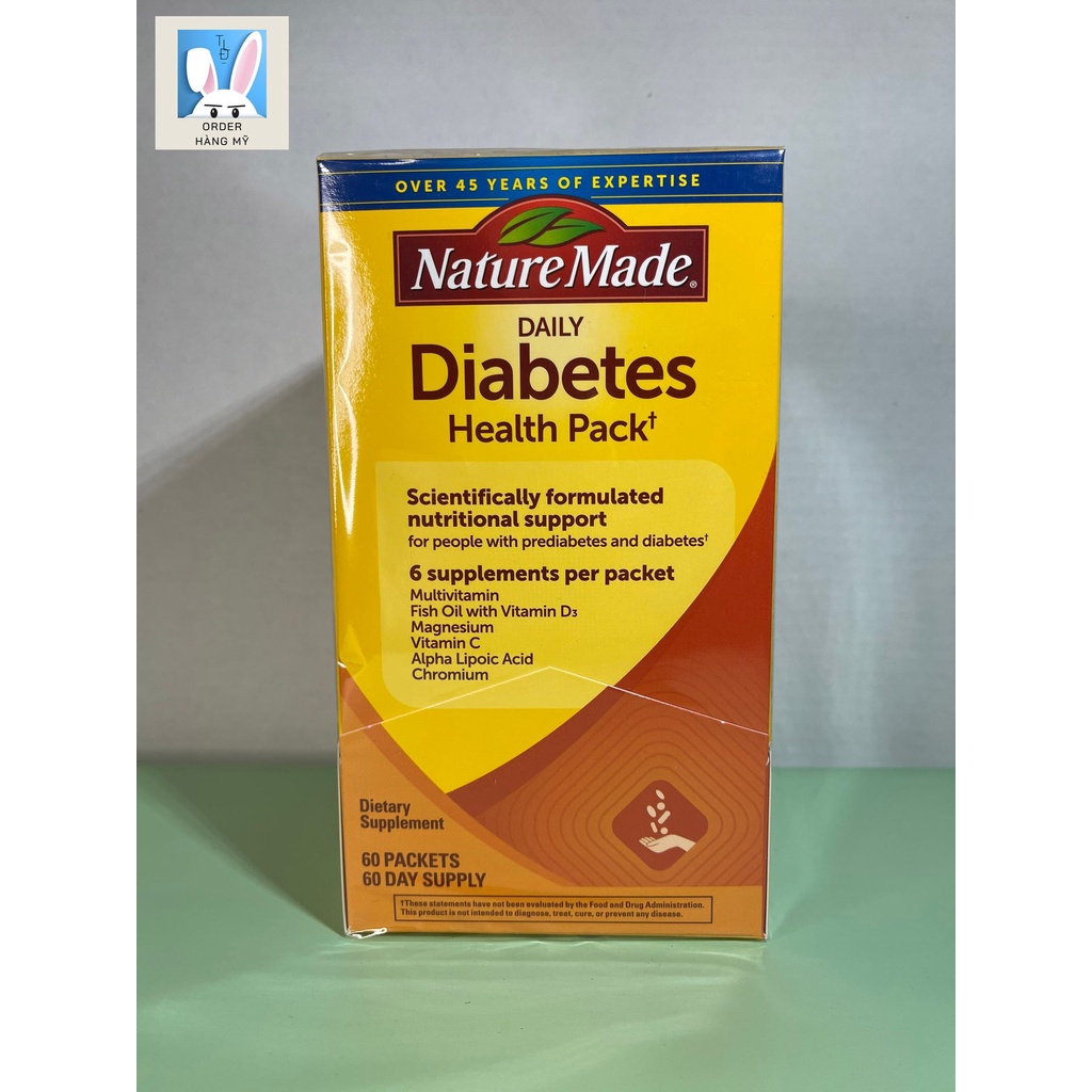 Viên Bổ Sung Cho Người Mắc Bệnh Tiểu Đường - Nature Made Daily Diabetes Health Pack