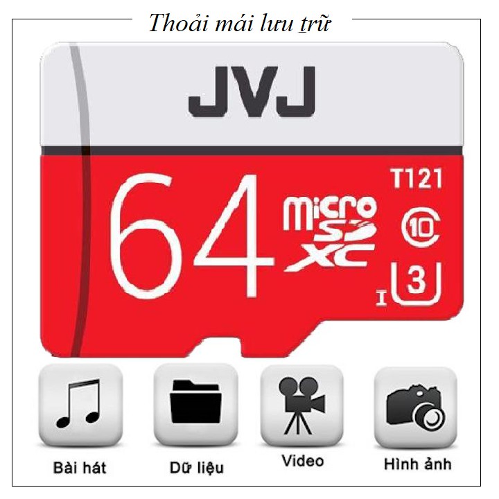 Thẻ nhớ 64Gb JVJ Pro U3 Class 10 - chuyên dụng cho CAMERA, Điện thoại, Máy ảnh,... tốc độ cao 95Mb-140Mb/s | BigBuy360 - bigbuy360.vn
