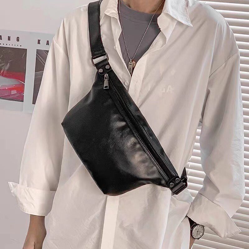 Túi 2in1 vừa đeo chéo vừa đeo hông 3982  Unisex W2P chất da PU cao cấp chống thấm nước chống bào mòn Ulzzang | BigBuy360 - bigbuy360.vn