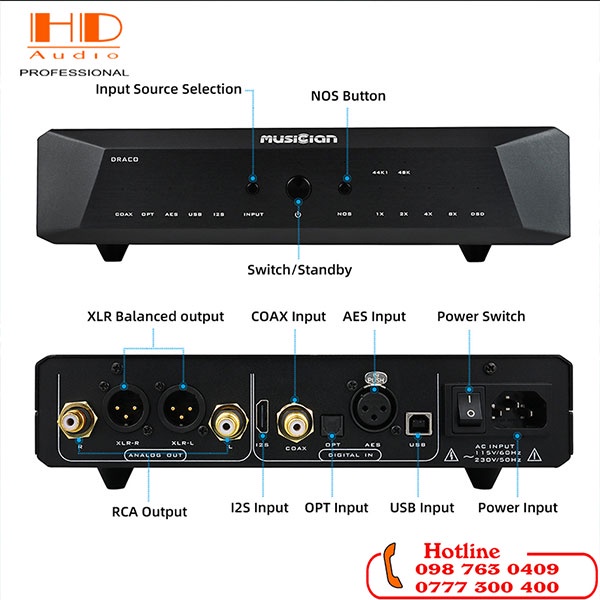 Giải Mã DAC Musician Draco R2R - Hệ thống mạch R2R cao cấp - Âm Thanh Trung Thực