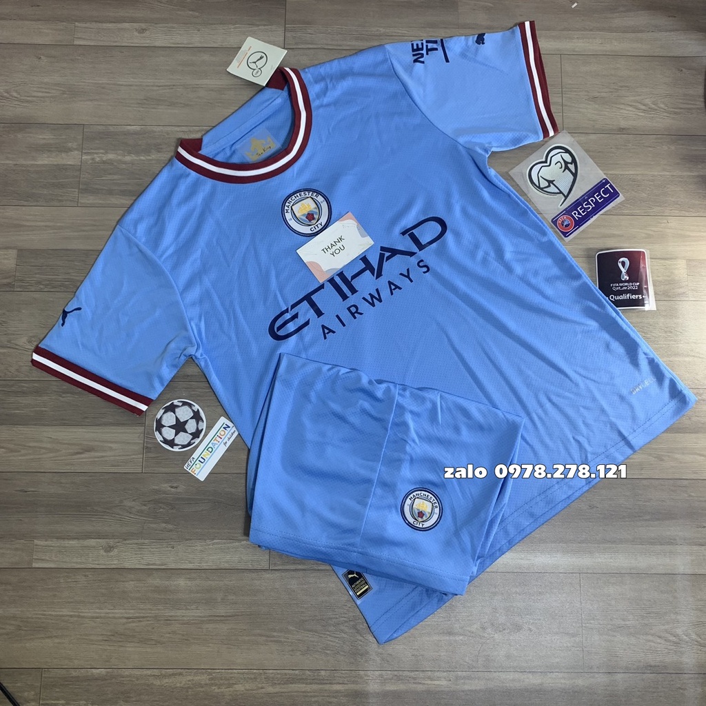 (Hot) Mẫu Sân Nhà Quần Áo Bóng Đá CLB Manchester City 2022-2023 - Chuẩn Mẫu Thi Đấu 99%- Vải Thái