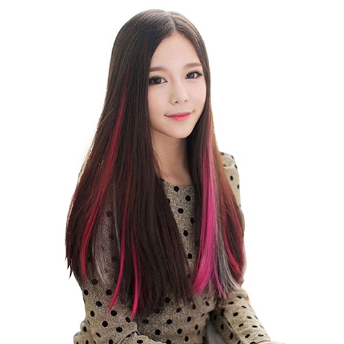 Bộ Tóc Giả Thẳng Dài Bằng Sợi Tổng Hợp Nhiều Màu Sắc Hóa Trang Cho Nữ
