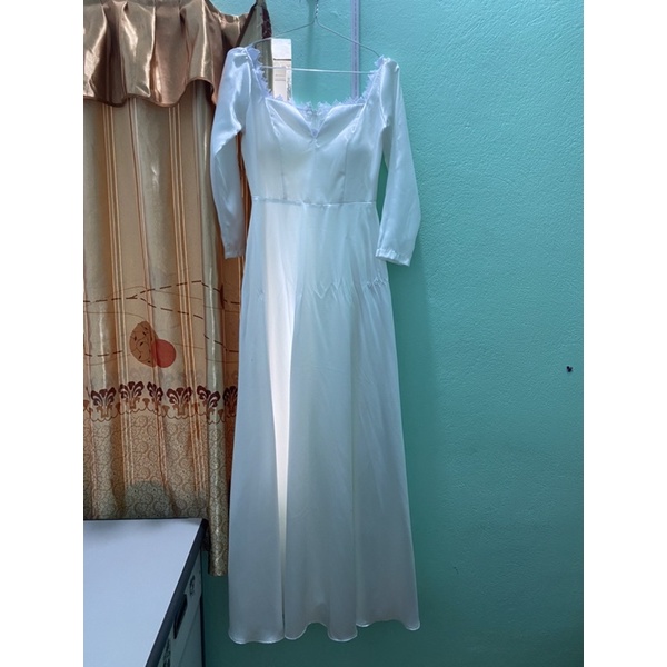 Thanh lý đầm maxi trắng chất phi lụa size s