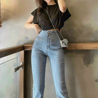QUẦN JEANS ỐNG LOE LƯNG CAO