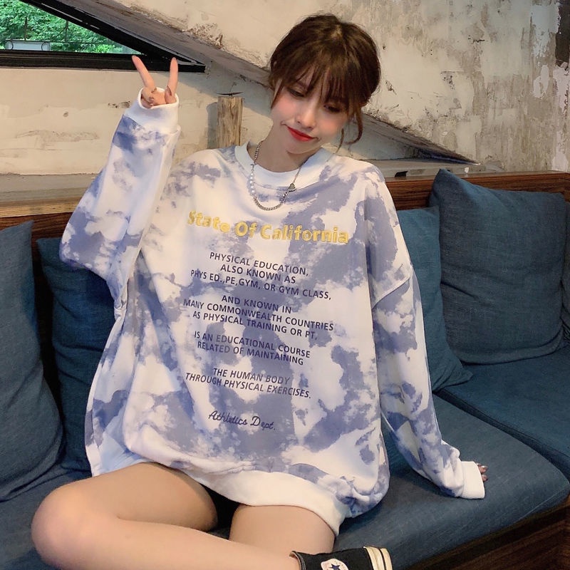 Áo sweater Mỏng Tay Dài Dáng Rộng Nhuộm Màu Phong Cách Hàn Quốc Dành Cho Nữ áo len nữ JL-WY-02