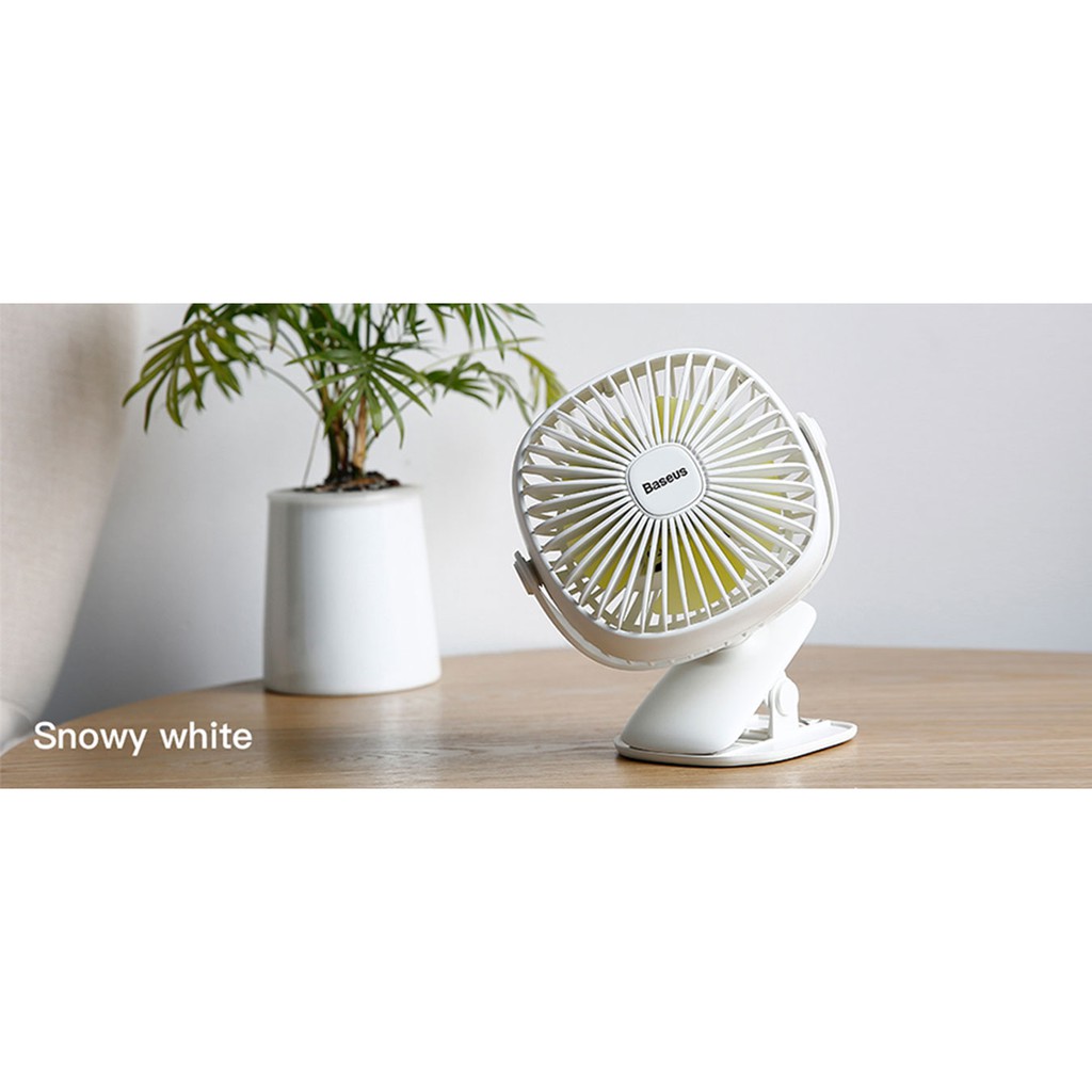 Quạt tích điện mini kẹp bàn có đèn Baseus chính hãng | BigBuy360 - bigbuy360.vn