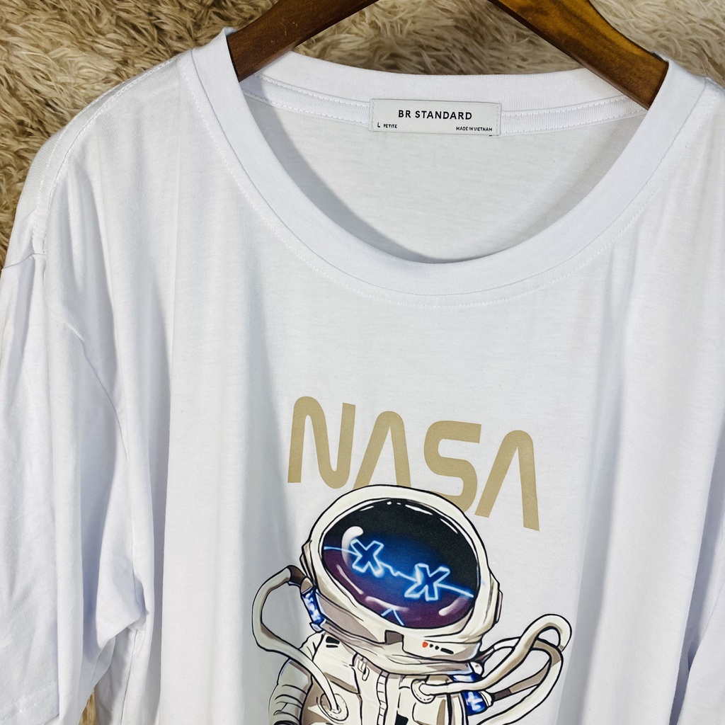 Áo thun unisex nasa form rộng vải cotton co dãn - áo phông nam nữ phong cách ulzzang EH-671