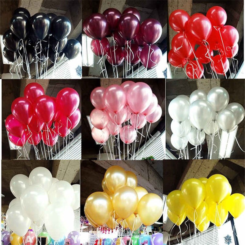 Set 10 Bong Bóng Bơm Hơi Bằng Latex Nhiều Màu Trang Trí Tiệc Sinh Nhật