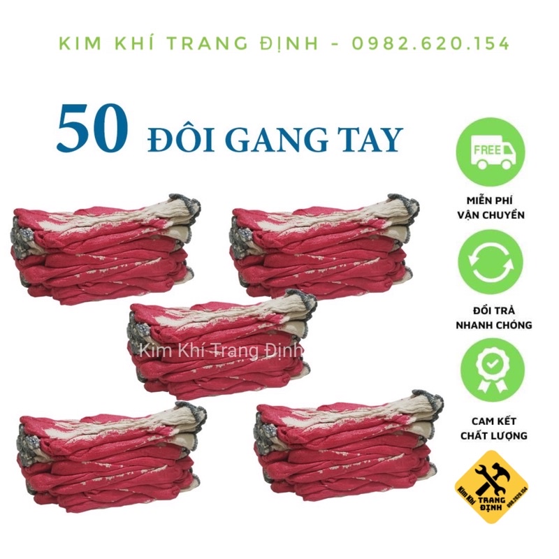 Combo 50 đôi Gang tay bảo hộ sơn đỏ - gang tay sơn