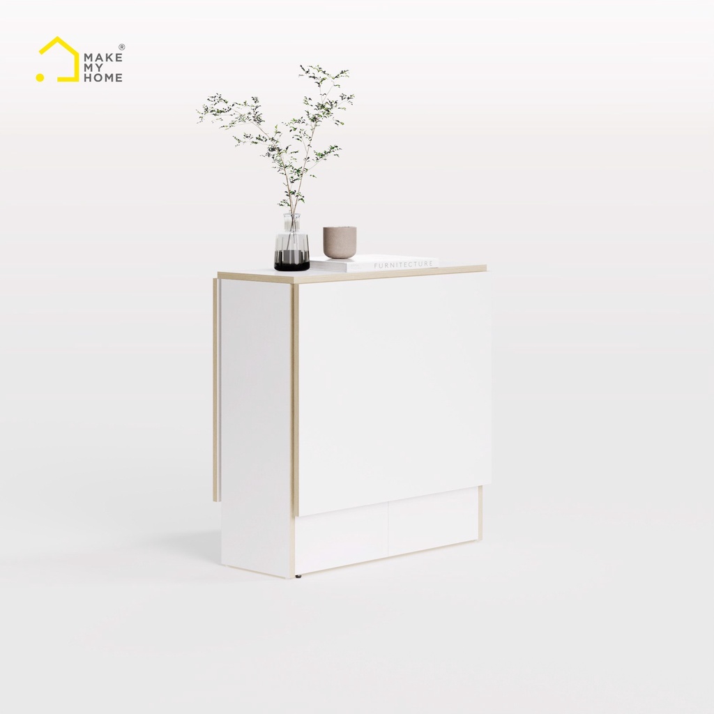 Bàn Ăn Bàn Làm Việc Gấp Gọn Tiện Dụng Màu Trắng Đơn Giản Make My Home EZ