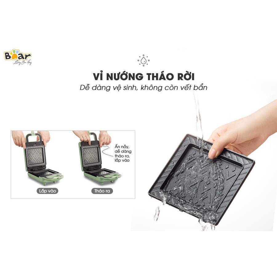 MÁY KẸP NƯỚNG BÁNH ĐA NĂNG BEAR | DBC-P06N2 | Máy làm bánh waffle và sandwich