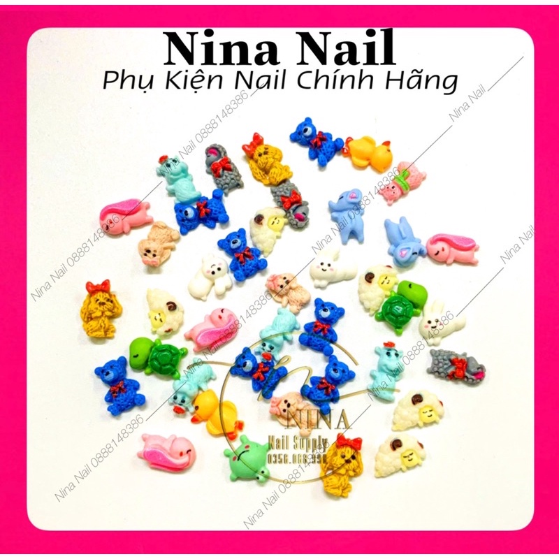 Set Charm Hoạt Hình Gấu , Thỏ , Búp Bê Trang Trí Móng Siêu Xinh